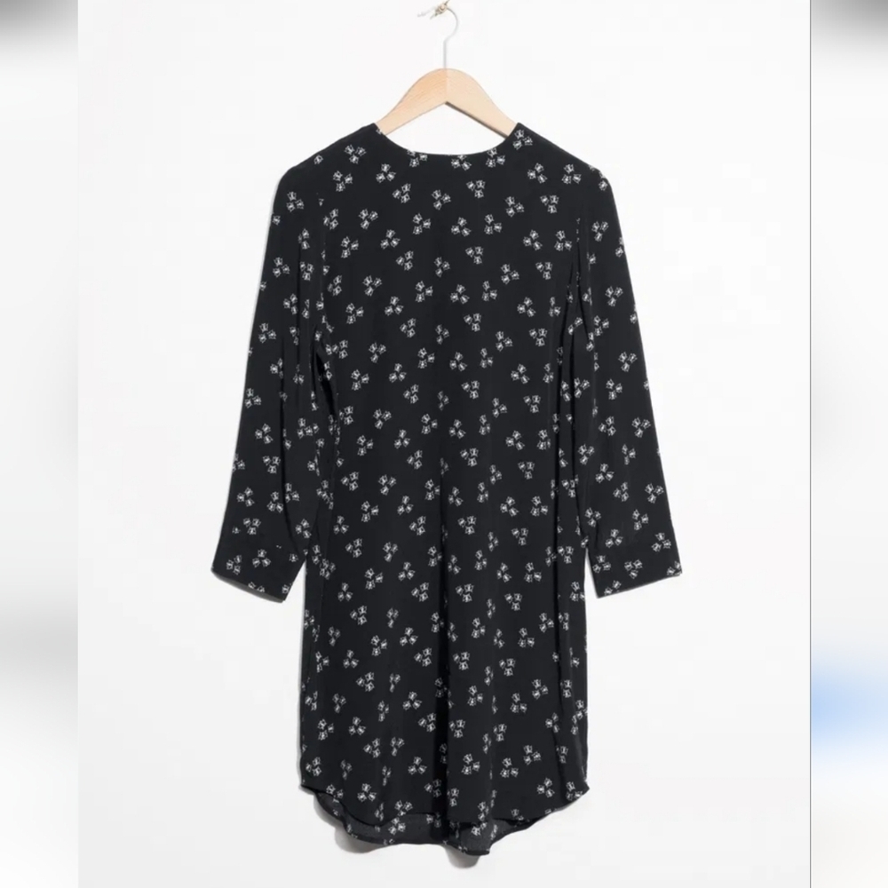 & OTHER STORIES | Back Slit Butterflies Dress Black Sz 6